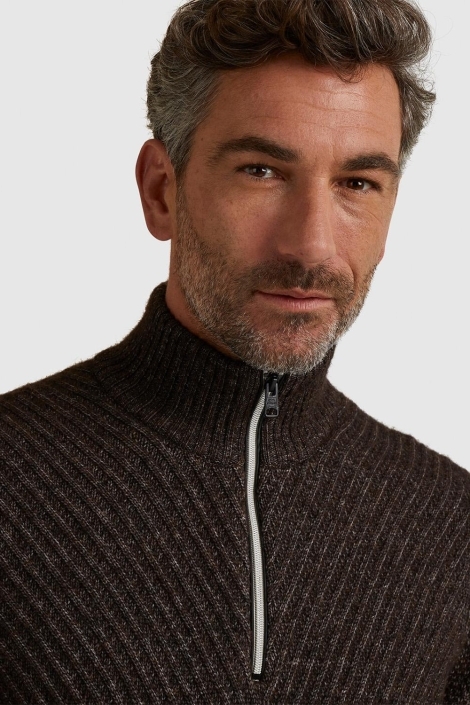 Vanguard half zip collar wool blend
